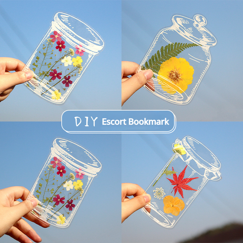 20/12PCS/Set DIY Bookmark For Students Transparent Wishing Bottle Shape Bookmark Scrapbook Sticker Material Small