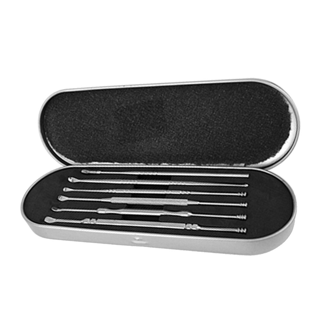 6 Pcs Portable Stainless Steel Ear Cleaning Tool Safety Earwax Removal Kit for Adults Kids