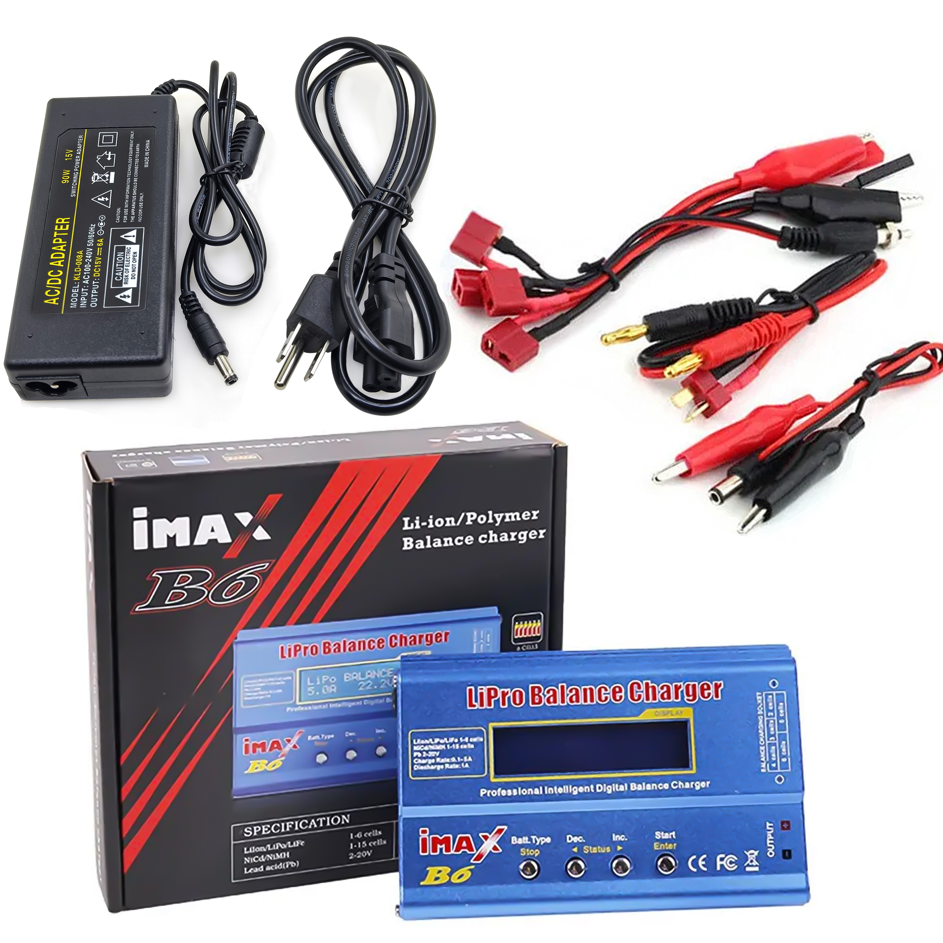 iMAX B6 b6ac 80W Battery Charger Lipo NiMh Li-Ion Ni-Cd Digital RC B6 Lipro Balance Charger Discharger + 12V 5A Adapter: Light Grey