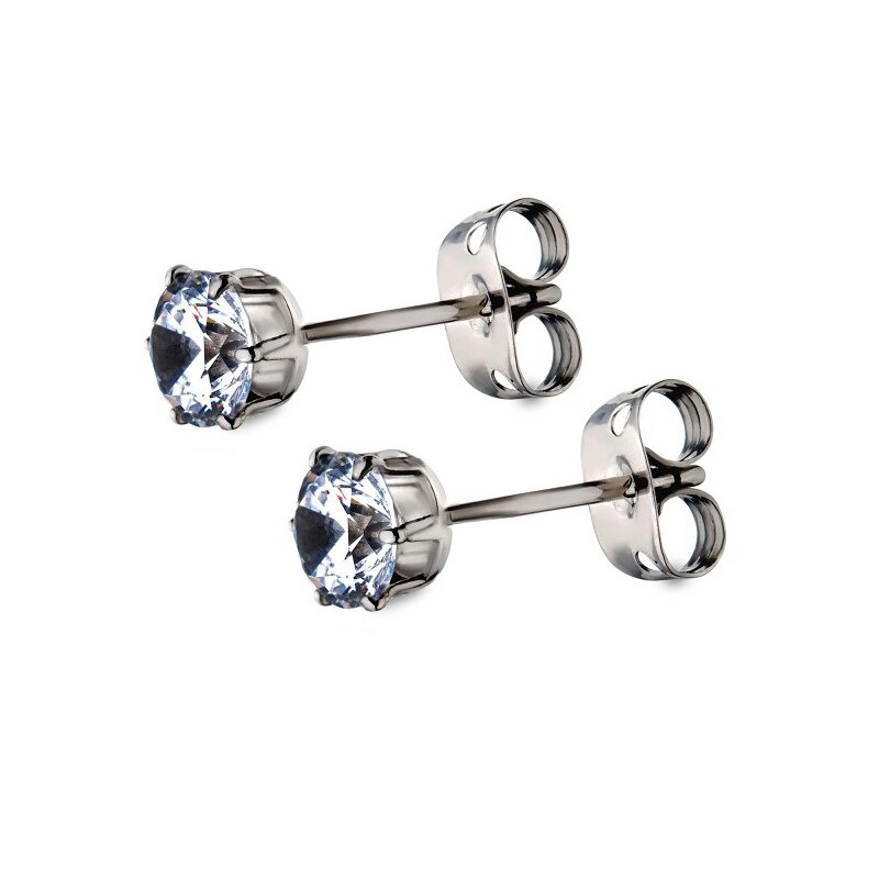 2 stk  g23 titanium øreringe til kvinder klare runde cz pircing tilbehør til kvinder bryllup øreringe smykker: 5mm