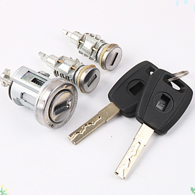 DAKATU Full set door lock cylinder for Fiat ignition lock set Car Door Cylinder Car Key Lock Trunk lock cylinder