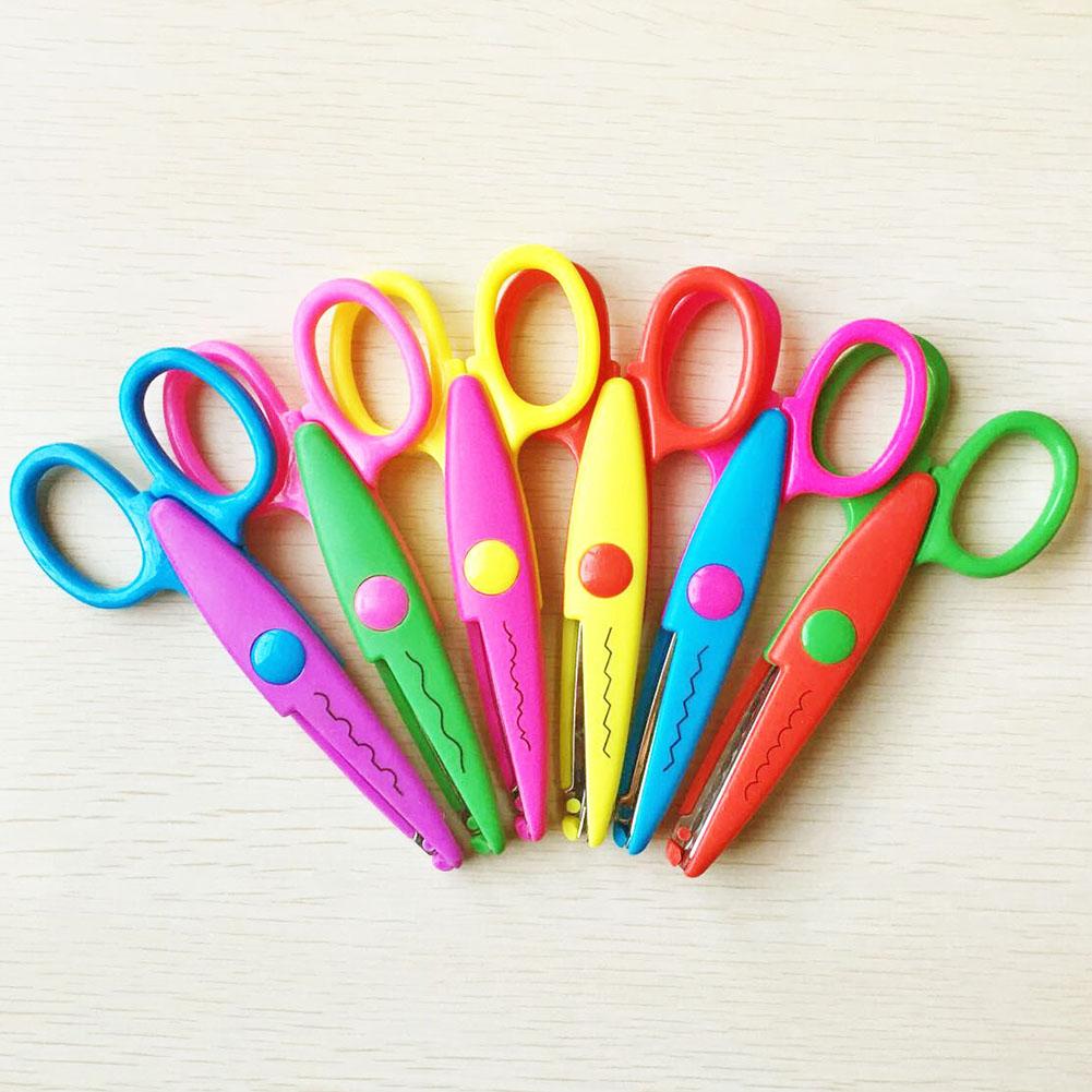 6 PCS Paper Cut Wave Edge Craft Scissors Set DIY Album Tools Manual Safe Child Scissors