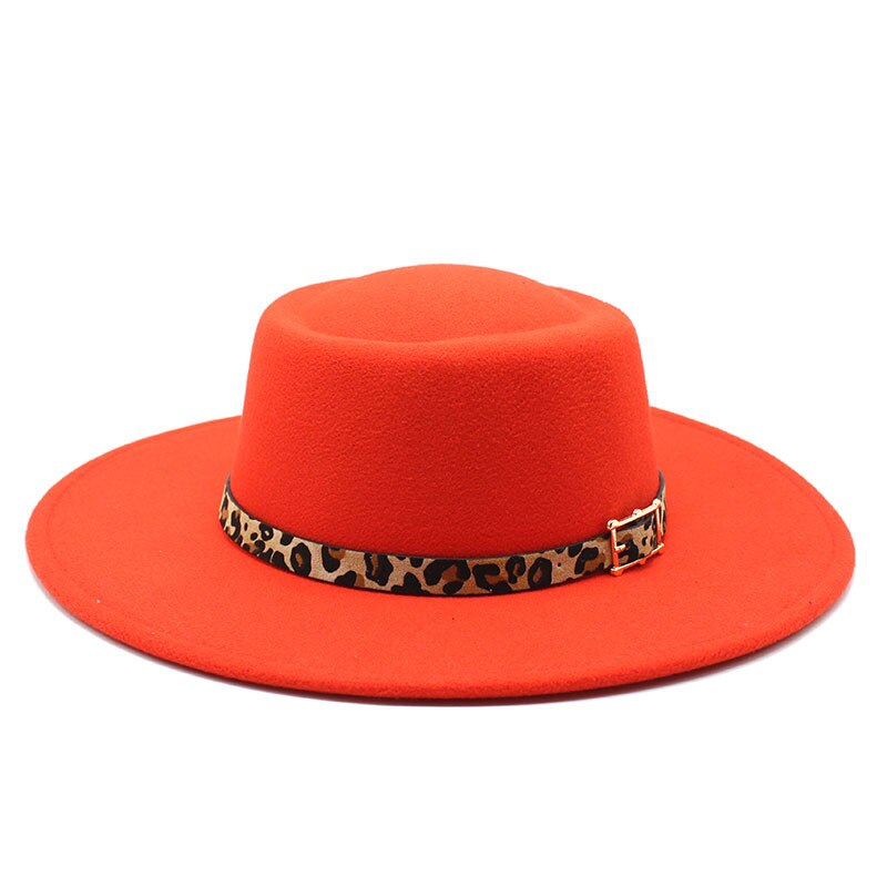 Fedora Hoed Voor Mannen Vrouwen Casual Brede Rand Jazz Hoed Herfst Winter Panama Vilten Hoed Ronde Top Party Formele Hoed: Orange