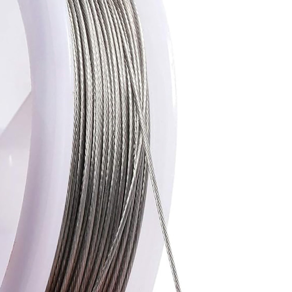 1 Roll 0.3-0.7mm Bead Stringing Wire,Anti-bite Wear Resistant Strong Line Stainless Steel Beading Wire for DIY Jewelry Making