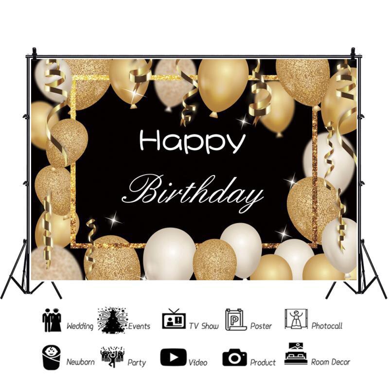Décor de fond de fête d'anniversaire pour adulte, fournitures pour fête d'anniversaire de 30, 40, 50, 60 ans
