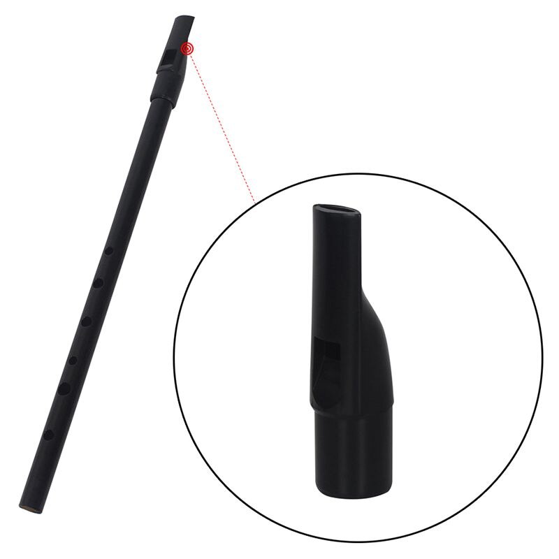 Irsk Whistle Tin Fløjte - D-tone 6-huls Penny Whistle - Mini Lomme Musikinstrument - Sort Messing