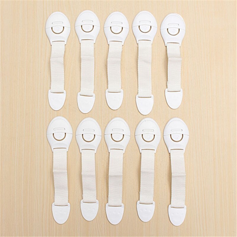 Newbealer 10 Stks/partij Veiligheid Plastic Bescherming Kast Lock Deur Laden Koelkast Toilet Blokkers Baby Care Veiligheid Bandjes: white