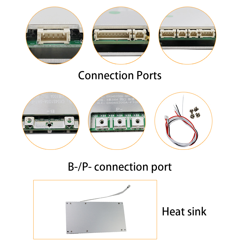 Batería LiFePo4 BMS 4S 8S 3,2 V 12V 100A 150A 200A ecualizador de placa de carga equilibrada con puerto común de protección de temperatura NTC