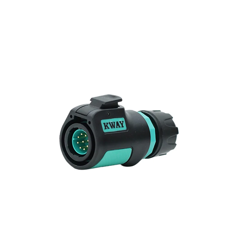 KWAY K16 Waterproof Bulkhead Electrical Connector Adapter IP68 Male Plug Female Socket Industrial AC DC Power 2 3 4 5 7 8 9 Pin: green