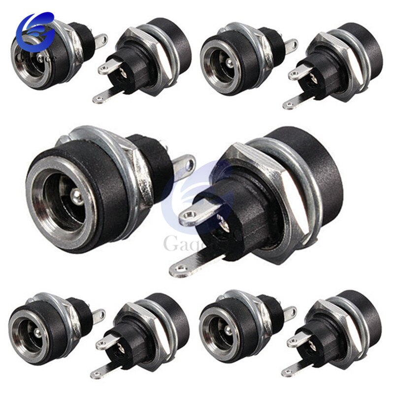 10Stck DC Energie Stecker Stift Buchse Stecker Buchse + Stecker Jack Tafel montieren-anschluss 5,5mm 2,1mm stecker Adapter 2 Terminal Arten