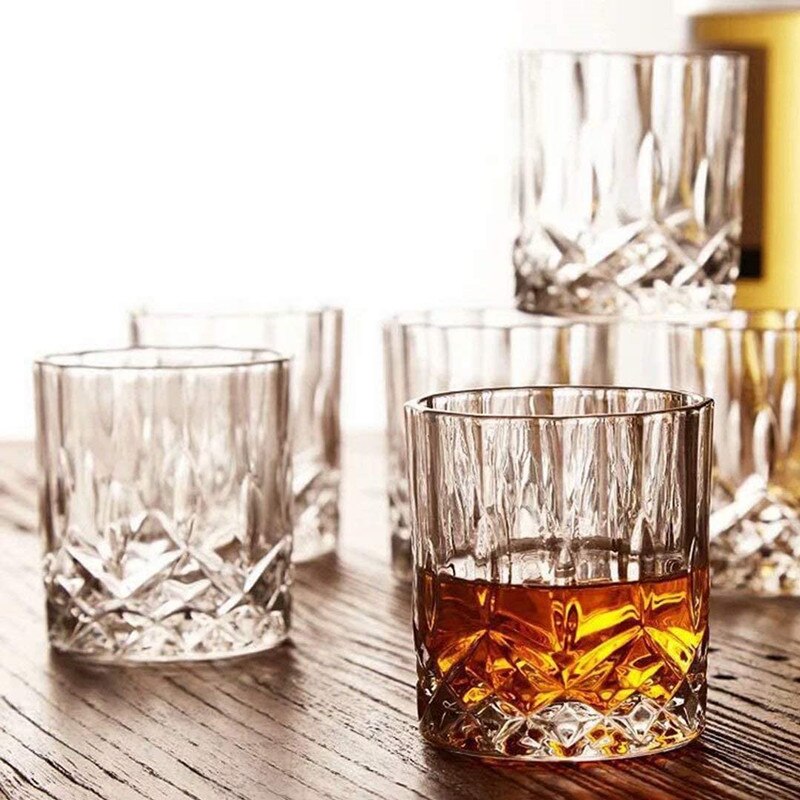 1/2/4/6Pcs Vintage Whiskey Glasses Bourbon Glass Ultra-Clear Layer Vodka Bourbon Cocktail Scottish Glass Bar