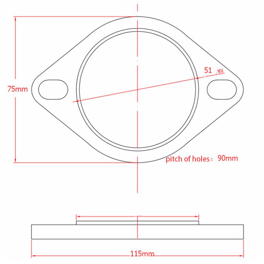 Universelle Schnelle Fix Auspuff Oval Flansch Reparatur Rohr Dichtung FÜR auspuffrohr flansch 2.0 &quot;2.5&quot; 3,0 zoll: 2.0 Zoll(51mm)