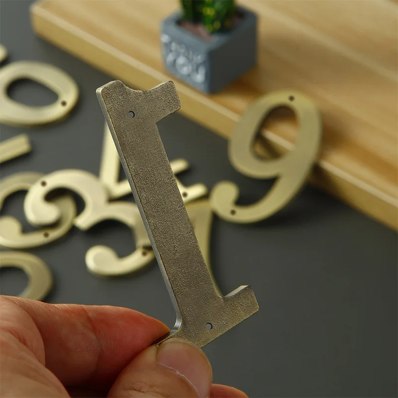 7cm Bronze House Number Sticker backside Metal Doorplate Home Door Plaque Numbers Sign For Mailbox Street