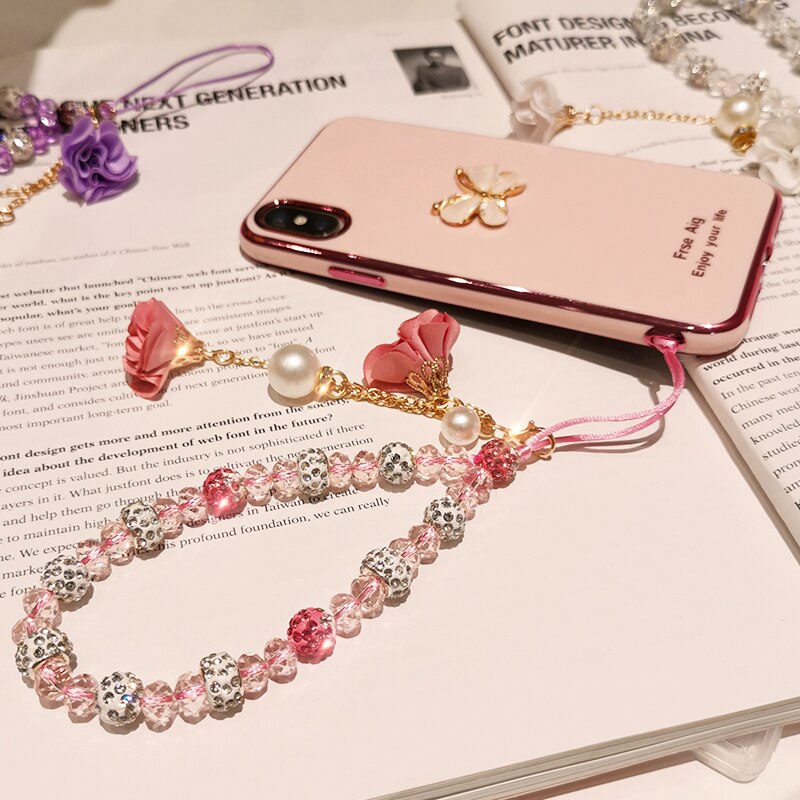 Mobile Phone Straps Mobile phone ornaments Mobile phone accessories Anti-lost lanyard Flowers Pendant