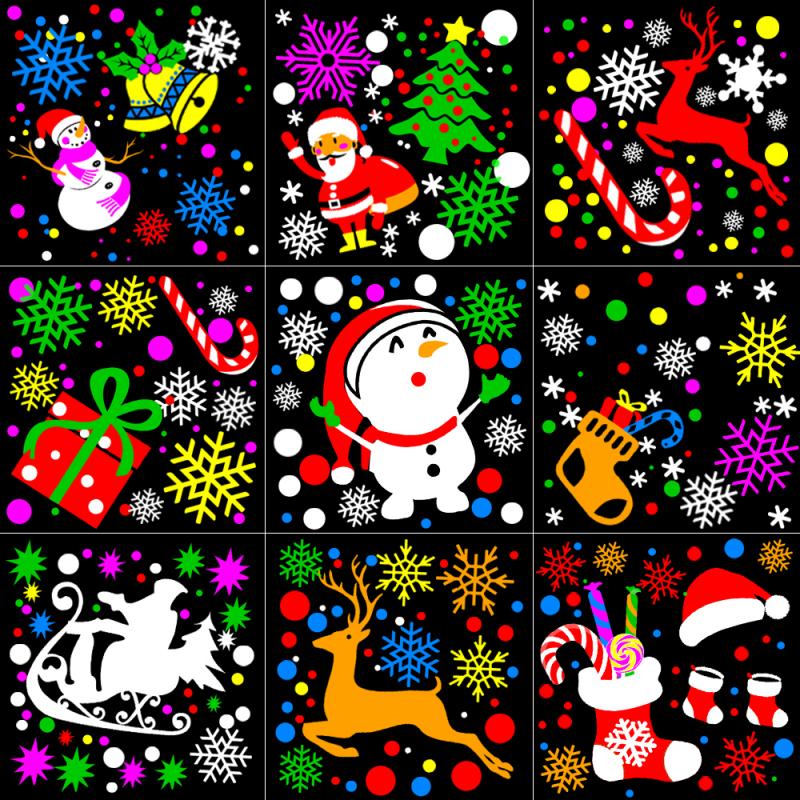 Christmas Holographic Projector 16 Picture Party Christmas Santa Claus Projection Lamp Window Movie Projector