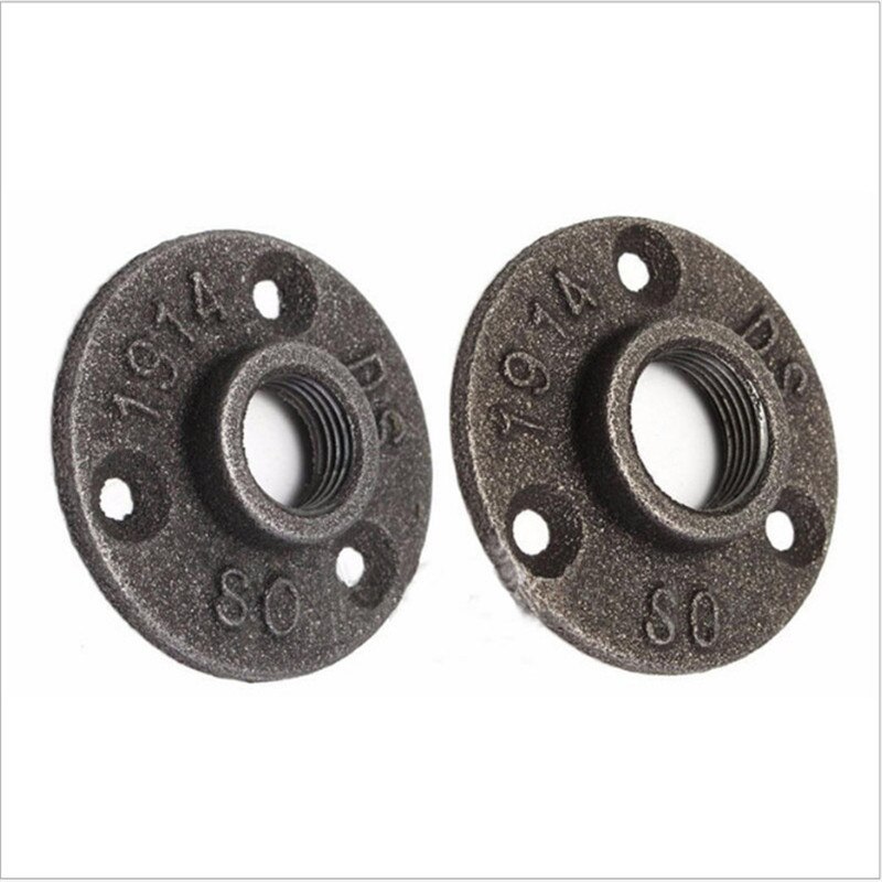 Mayitr 10 piezas 1/2" 3/4 "rosca BSP accesorios de tubería de hierro maleable suelo de montaje en pared Vintage 3 agujeros brida pieza herramientas de Hardware