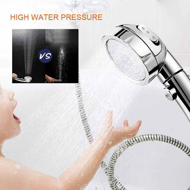 Håndholdt brusehoved højtryk krom 3 spary indstilling med tænd / sluk pause switch vandbesparende justerbar luksus spa aftagelig
