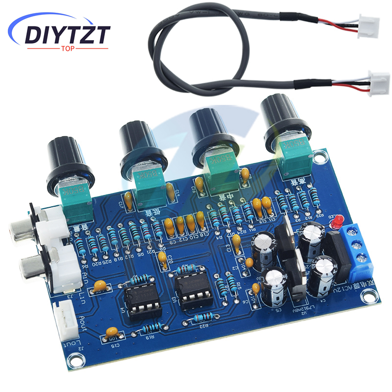Xh -m164 ne5532 pré-amplificador estéreo placa de tom pré-amplificador áudio 4 canais módulo amplificador 4ch circuito de controle pré-amplificador de telefone