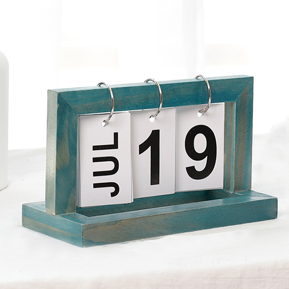 Calendario Vintage de madera para oficina, decoración rústica de escritorio para cafetería, bricolaje