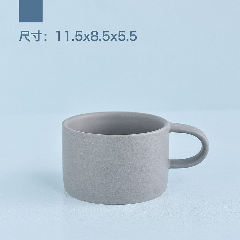 Taza de café de cerámica para leche, taza para café con leche, vaso bonito de cerámica de Color puro estilo europeo para parejas,: Gray