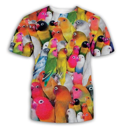 PLstar Cosmos Men 3D t shirt Animal Parrot 3D Printed T shirts Unisex summer Streetwear Casual t-shirt: Asian size S