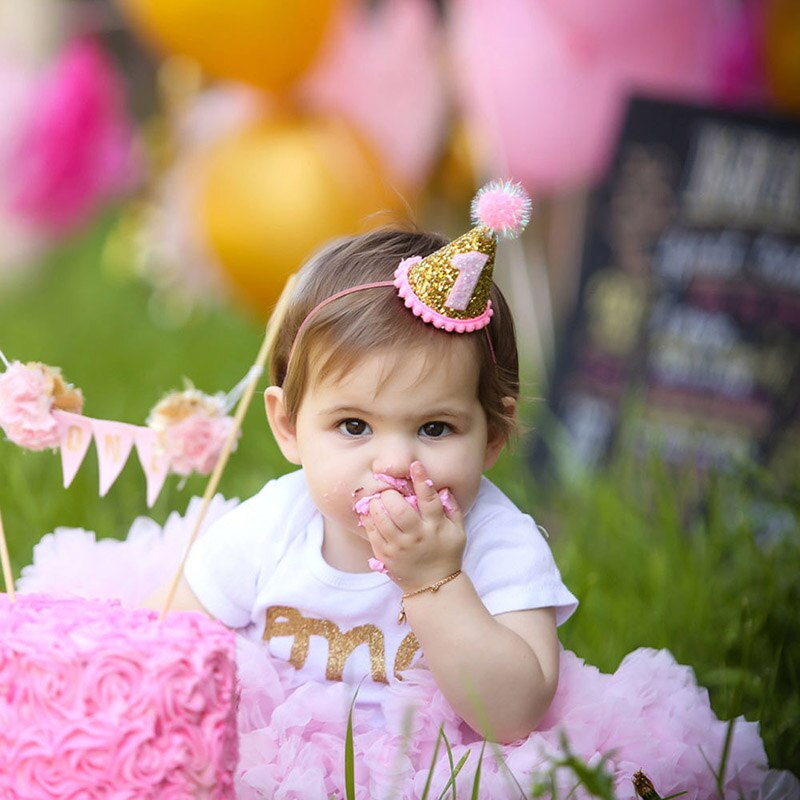 Kleurrijke Glitter Baby Hoofdbanden Driehoek Crown Meisjes Elastische Haarband Baby Peuter Verjaardagsfeestje Hairball Hoofddeksels