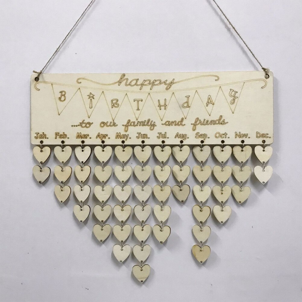 DIY Birthday Date Reminder Board Perpetual Wooden Craft Event Calendar