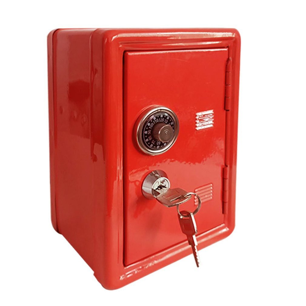 Household Insurance Box Mini Metal Safe Piggy Bank Key Insurance Cabinet Desktop Decoration: 3