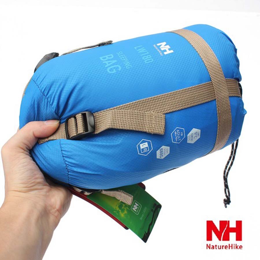 Envelope Outdoor Single Sleeping Bag Camping Travel Hiking Ultra-light Fleabag: Light Blue
