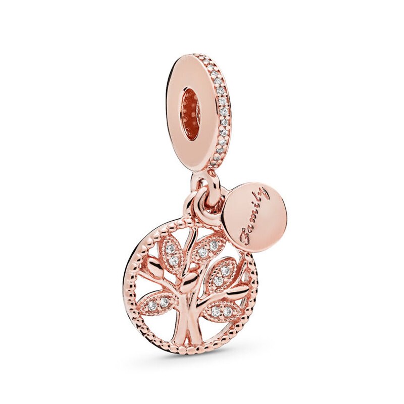 2 Stks/partij Gouden Boom Van Het Leven Charms Fit Vrouwen Armbanden Ketting Voor Sieraden Maken Accessoires: Rose Gold