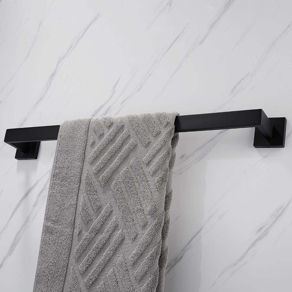Accesorios de baño de acero inoxidable negro mate, conjunto de ganchos para bata, toallero, toallero y soporte para papel higiénico