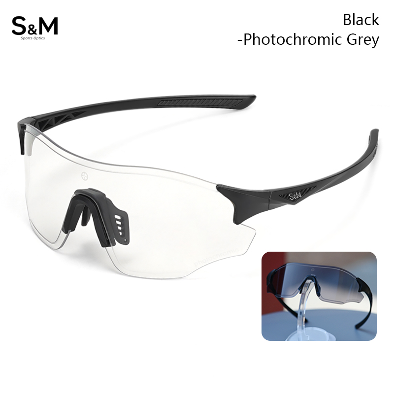 S&M Photochromic Glasses Marathon Sports Change Windproof Glasses Cycling Sunglasses Women's Bicycle Glasses UV400 Goggles: Brown