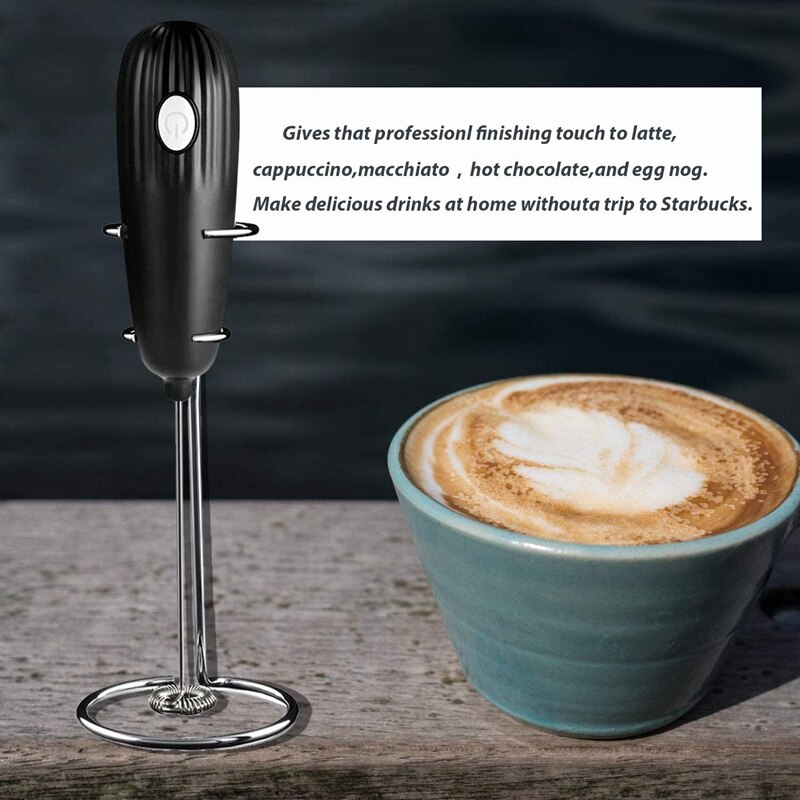 Milk Frother Handheld Electric Whisk Foamer Maker for Coffee Latte Chocolate Egg Mixer with Stand