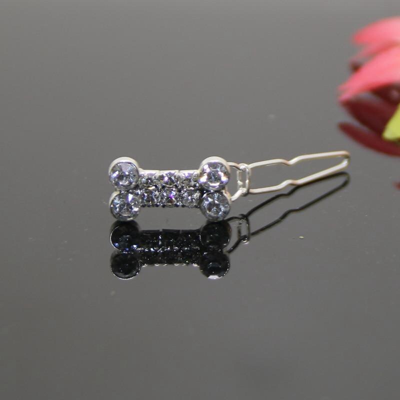 Smuk kæledyrslegering hårspænde rhinestone stil hund hovedbeklædning sød sløjfe blomst hårnåle multifarve hunde hår tilbehør: Stil 4