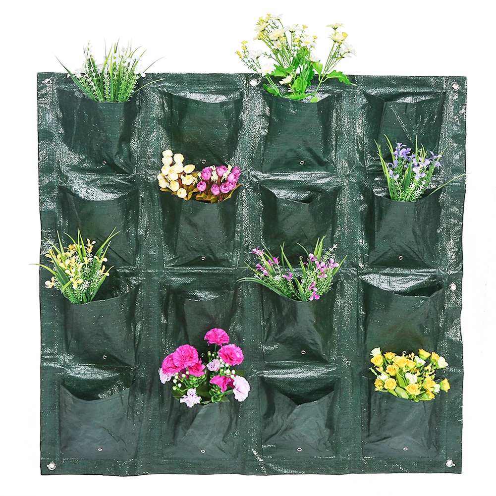 Wall Hanging Planting Bags 8/16 Pockets Green Grow Bag Planter Vertical Garden Vegetable Living Garden Bag Home Supplies