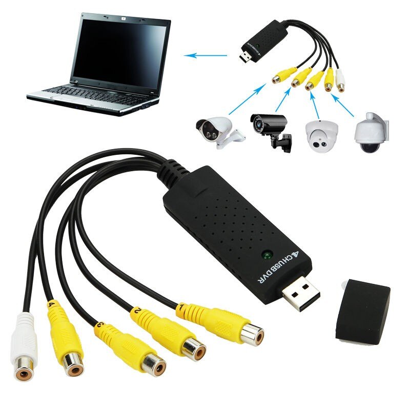 4 Channel 4CH USB 2.0 DVR Video Audio Capture Adapter Card Security Camera Win 7 8 64b