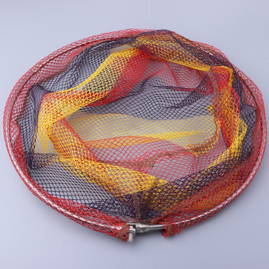 Portable Foldable Collapsible Fishing Landing Nets Nylon Rhombus Mesh