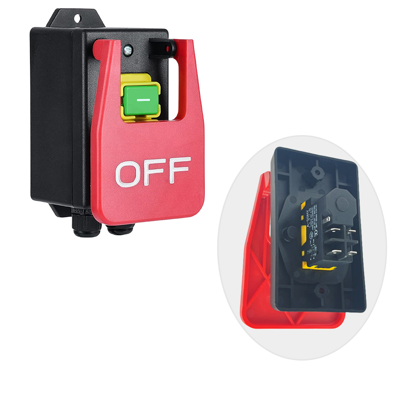 Einphasen-Sicherheits-Null spannungs schalter mit Stecker, Maschinen schalter zum schnellen Ausschalten der Drehmaschine, Fräs tisch, Fräser, 220V-250VAC