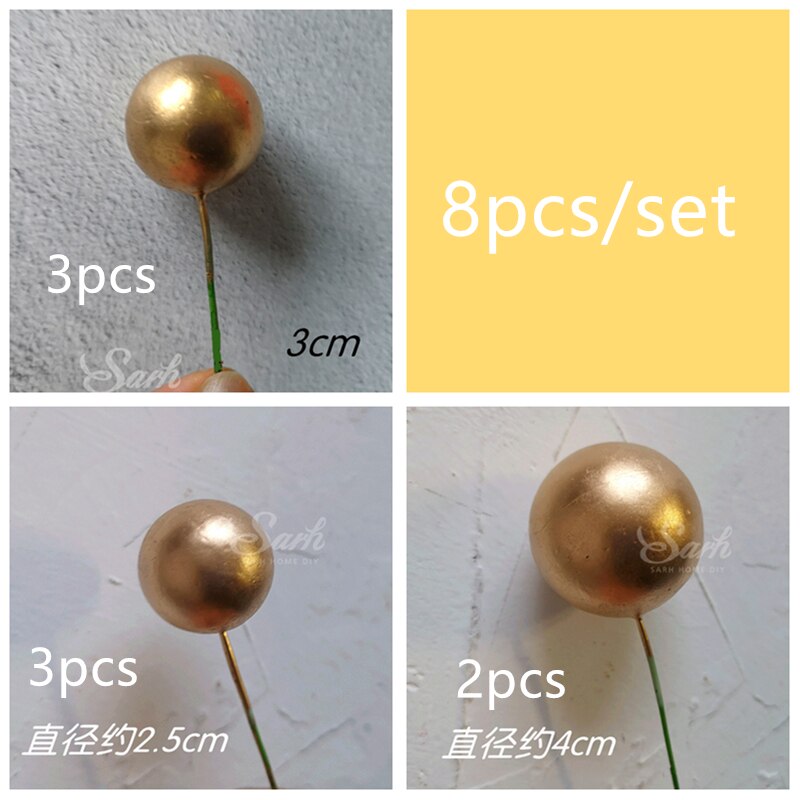 Panda bamboo Cake Topper Happy Birthday Turtle leaf Clay Decoration for Children's Boy Girl Party Supplies Baking Lovely: 8 balls set