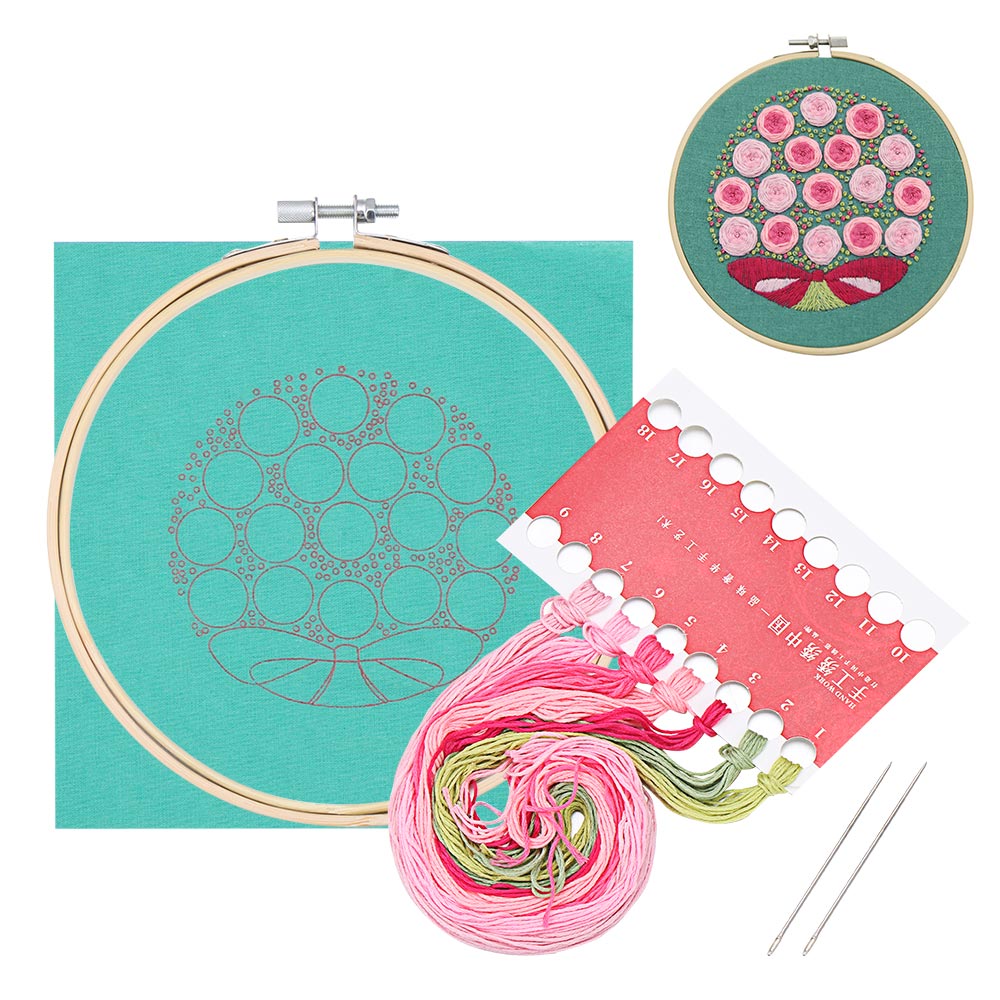 Starter Kit Stamped Threads Tools Embroidery KIt DIY Flowers Plants Sewing Craft Needlework Handwork Ribbon Painting Home Decor: 2