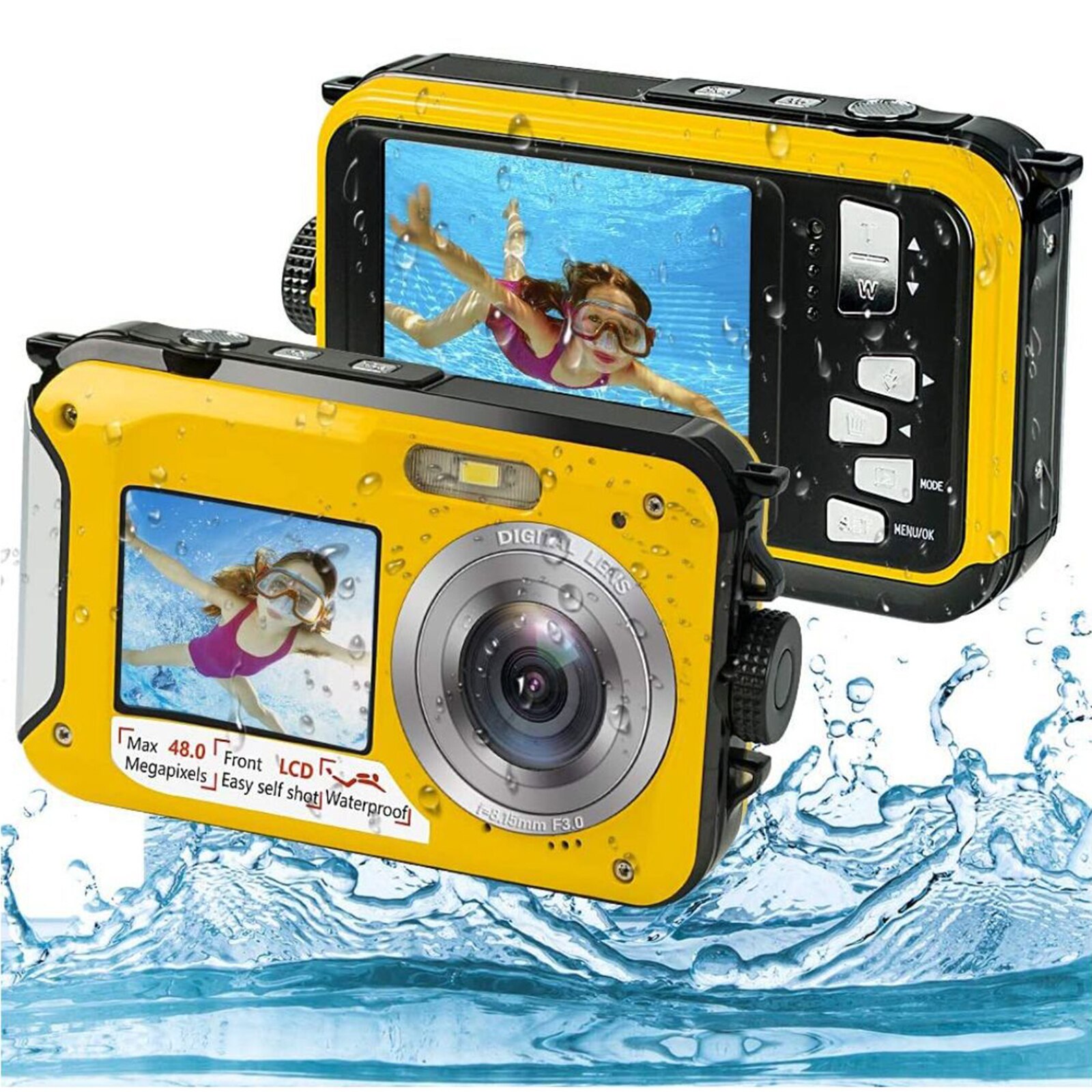 48MP Onderwater Waterdichte Digitale Camera Dual Screen Full Hd 2.7K Video Camcorder Point &amp; Scheuten Digitale Camera Lcd Displays