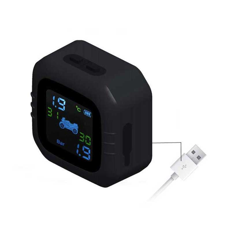 USB Motorcycle Tire pressure and temperature real-time monitoring Motor tire pressure gauge Waterproof Wireless Alarm