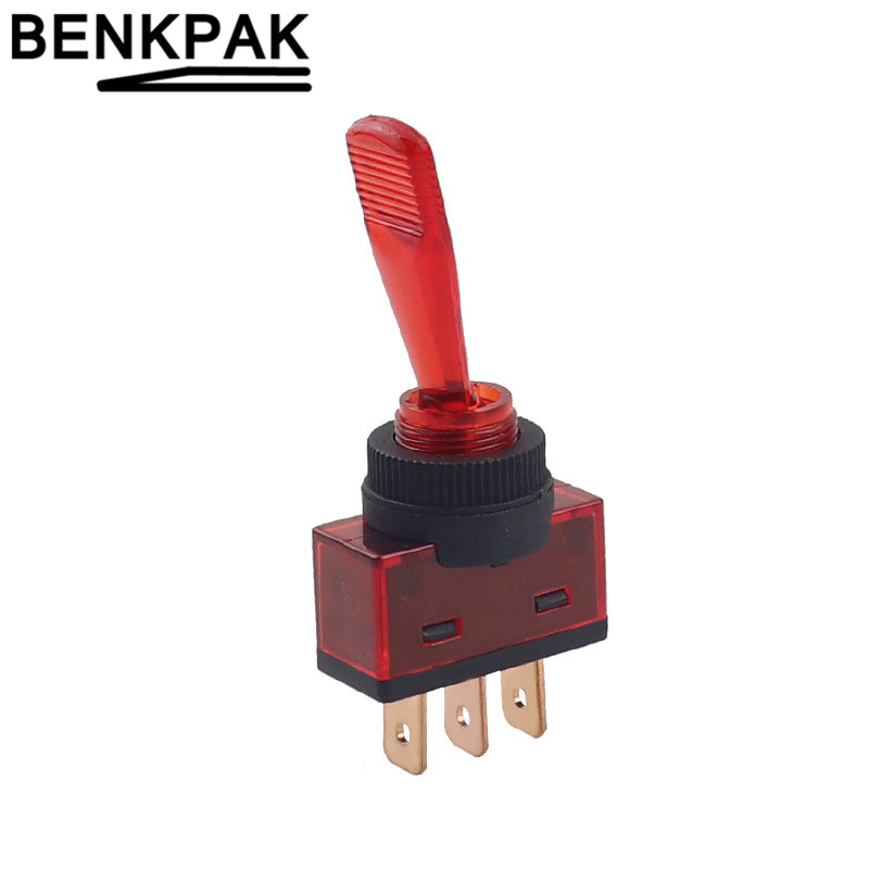 Interruptor de palanca automotriz de 3 pines ON-OFF con lámpara DC 12V 20A: Beige