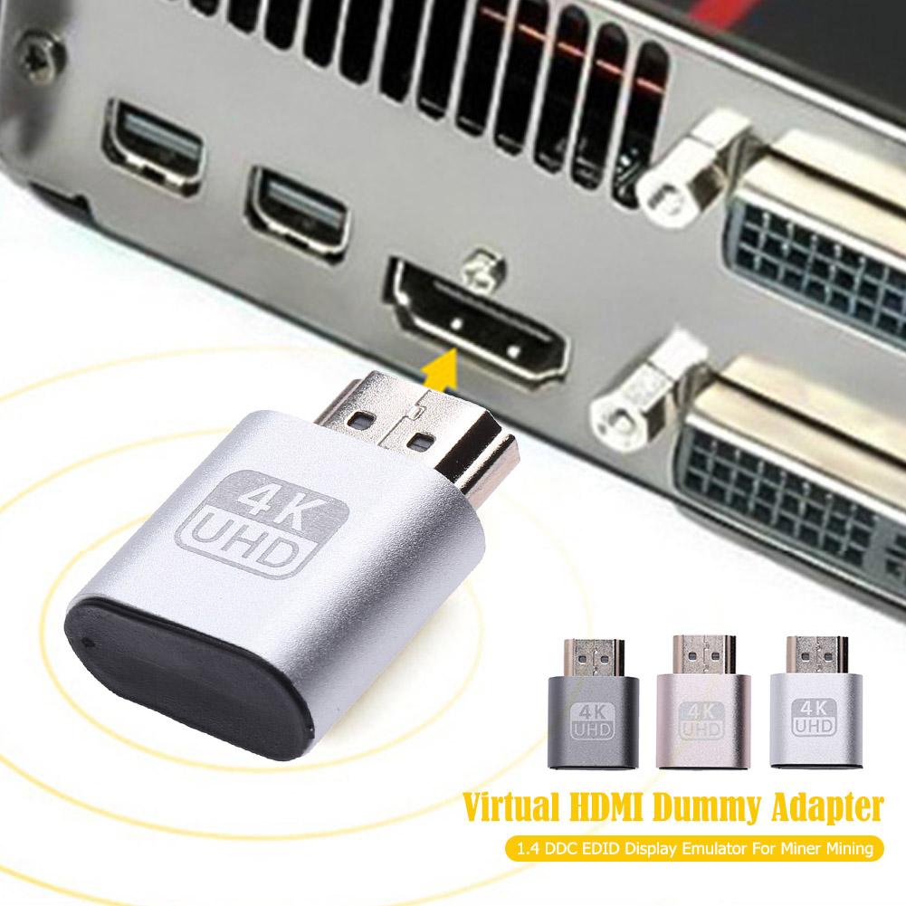 Virtual HDMI-compatible Dummy Adapter 1.4 DDC EDID Display Emulator for Min HDMI Lock Screen for Mining Dummy Plug VR Display