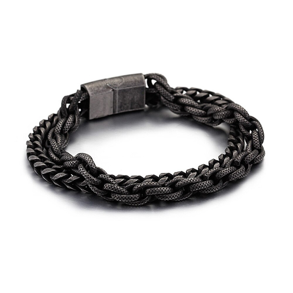 Punk rock eenvoudige roestvrijstalen armband dames heren titanium stalen armband retro sieraden