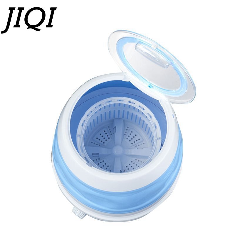 JIQI 2.6Kg Portable Folding Clothes Washing Machine Removable dehydration basket Semi-automatic Washer for Underwear Clothes