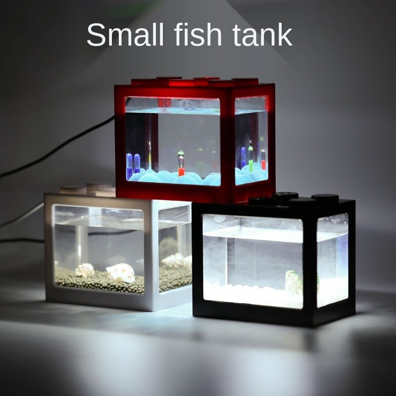 Fish Tank Indoor Acrylic Small Desktop Ecological Small Fish Tank Goldfish Tank Fighting Fish Tank Office Viewing Plastic