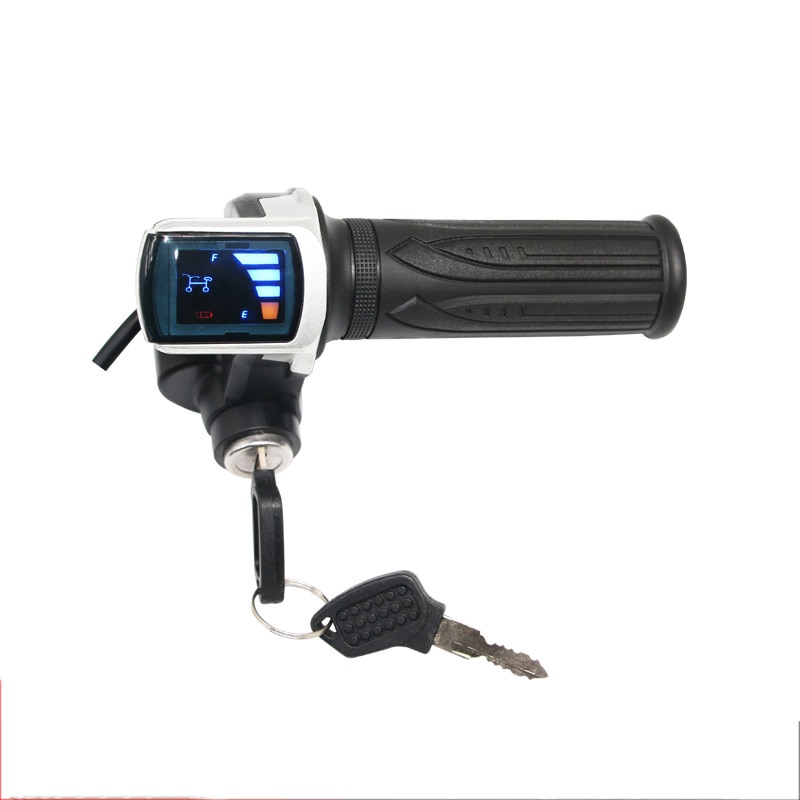 24V 36V 48V ebike throttle with LED display Indicator/ON-OFF Key Lock for electric bike/bicycle/scooter twist throttle