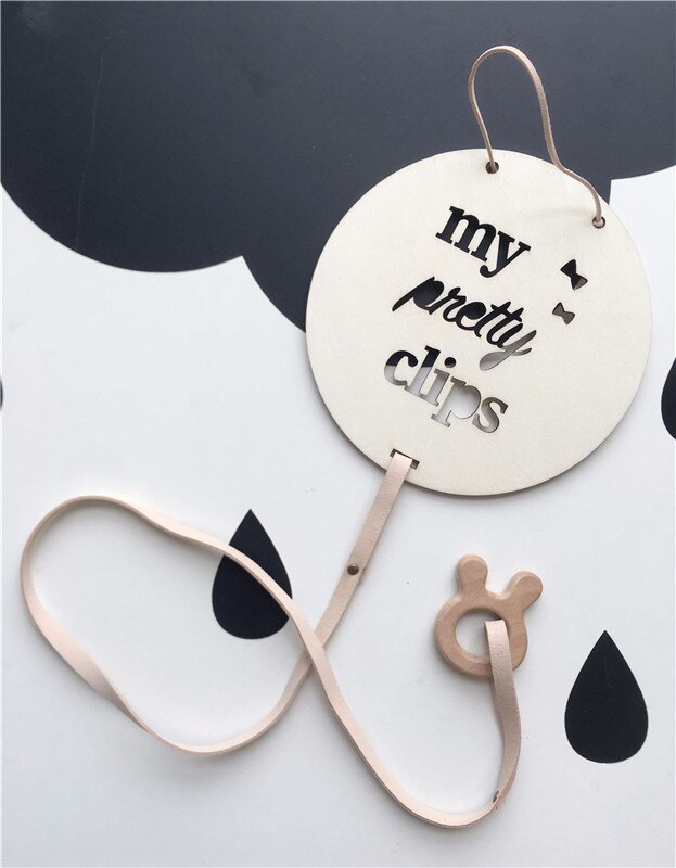 Scandinavische Stijl Houten Baby Bed Opknoping Decoratie Ambachten Muur Opknoping Hanger Ornament Baby Haarspeld Organizer Fotografie Props: 3