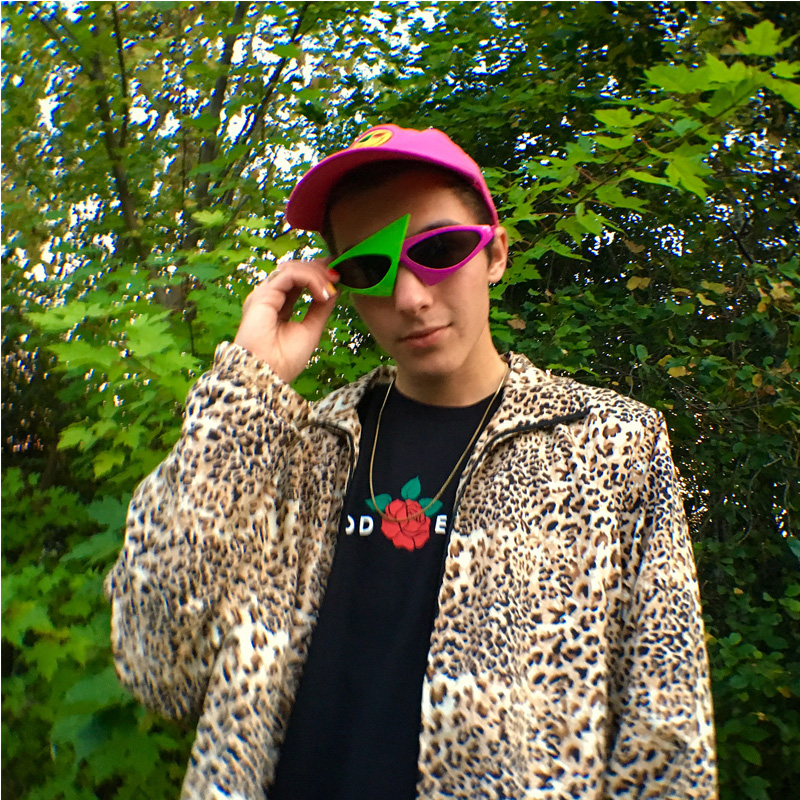 Bébé jouets chapeau hip-hop Roy Purdy Style asymétrique lunettes de soleil nouveauté vert rose contraste couleur enfants fête jouets